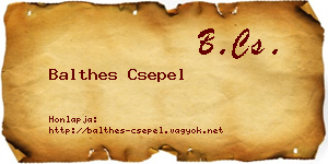 Balthes Csepel névjegykártya